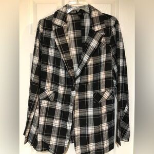 SHEIN Monochrome Checkered lightweight ladies Blazer.